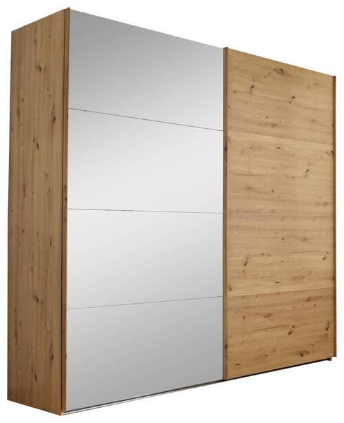 SCHWEBETÜRENSCHRANK  in Eiche Artisan  - Eiche Artisan, Design, Glas/Holzwerkstoff (271/223/68cm) - Xora