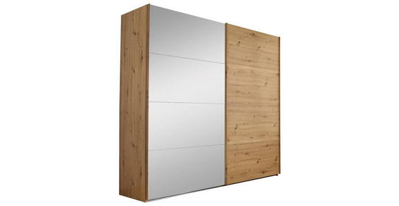 SCHWEBETÜRENSCHRANK  in Eiche Artisan  - Eiche Artisan, Design, Glas/Holzwerkstoff (316/235/68cm) - Xora