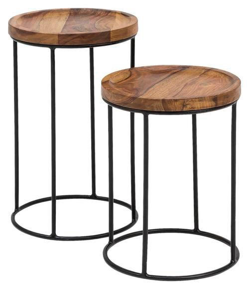 MID.YOU SADA PRÍRUČNÝCH STOLÍKOV, indický palisander, farba indického palisandra