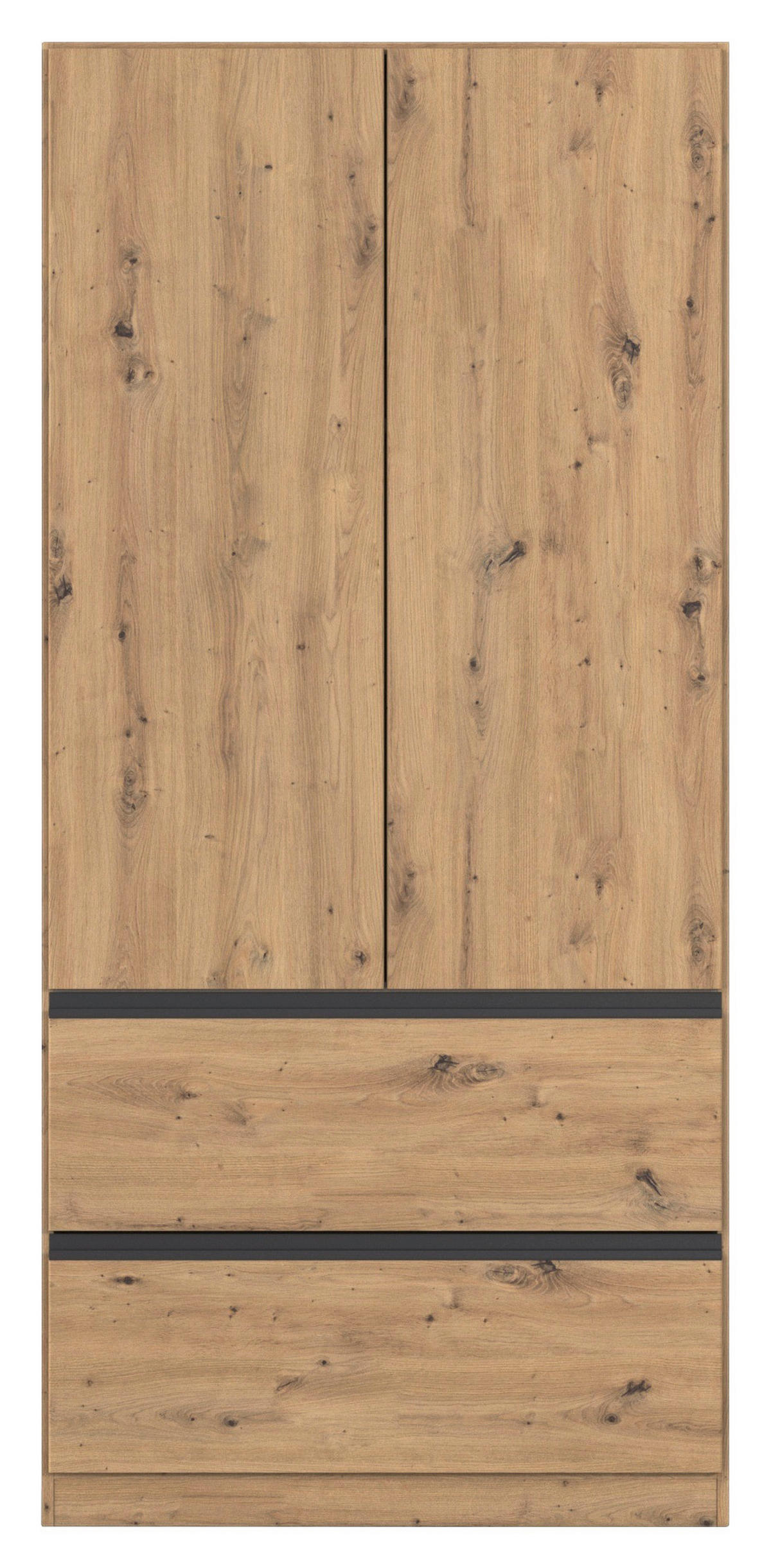 DREHTÜRENSCHRANK in Eiche Artisan  - Eiche Artisan/Grau, Modern, Holzwerkstoff (91/197/54cm) - Rauch Möbel