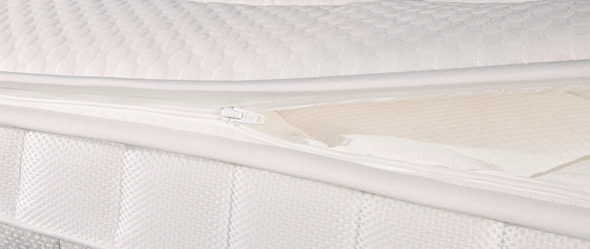 BOXSPRINGMATRATZE 90/200 cm, Höhe ca.: 30 cm,  - Weiß/Grau, Basics, Textil (90/200cm) - Novel