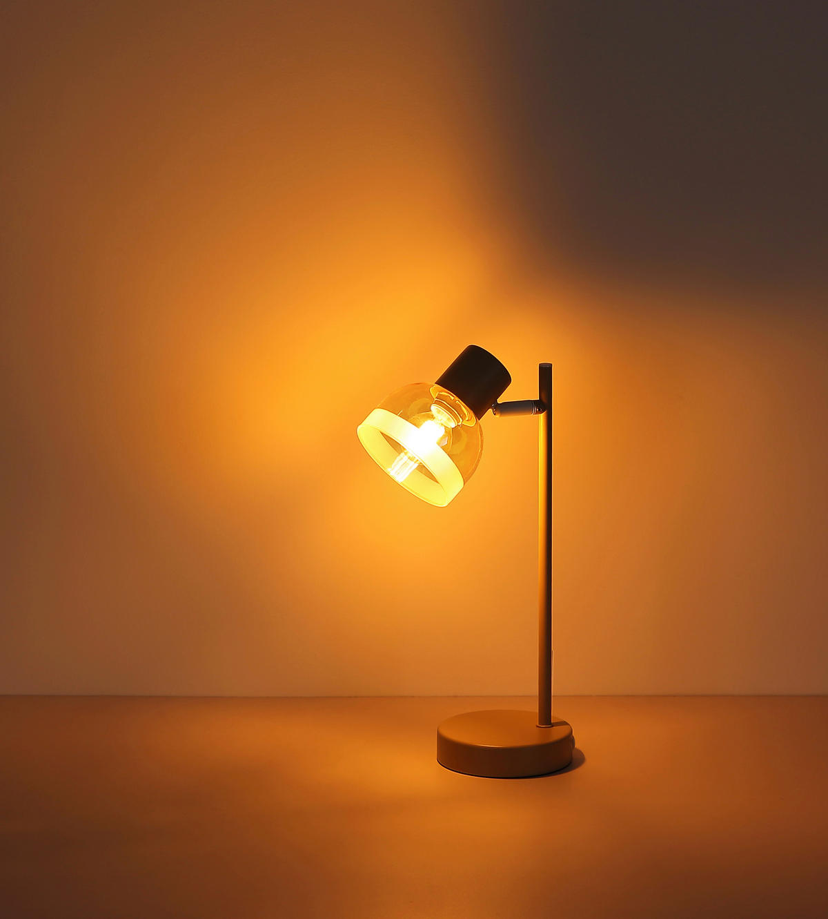 TISCHLEUCHTE Kairo 14,5/12/35 cm  - Sandfarben/Schwarz, Design, Glas/Kunststoff (14,5/12/35cm) - Globo