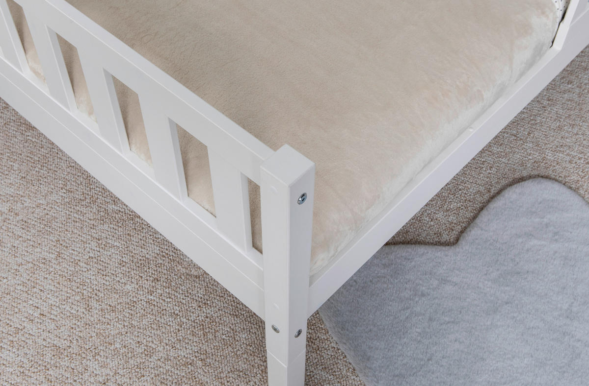 STAURAUMBETT 120/200 cm  in Weiß  - Naturfarben/Weiß, MODERN, Holz (120/200cm) - MID.YOU