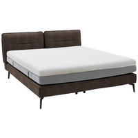 BOXSPRINGBETT 180/200 cm  in Dunkelbraun  - Dunkelbraun/Schwarz, Design, Textil/Metall (180/200cm) - Johann Jakob