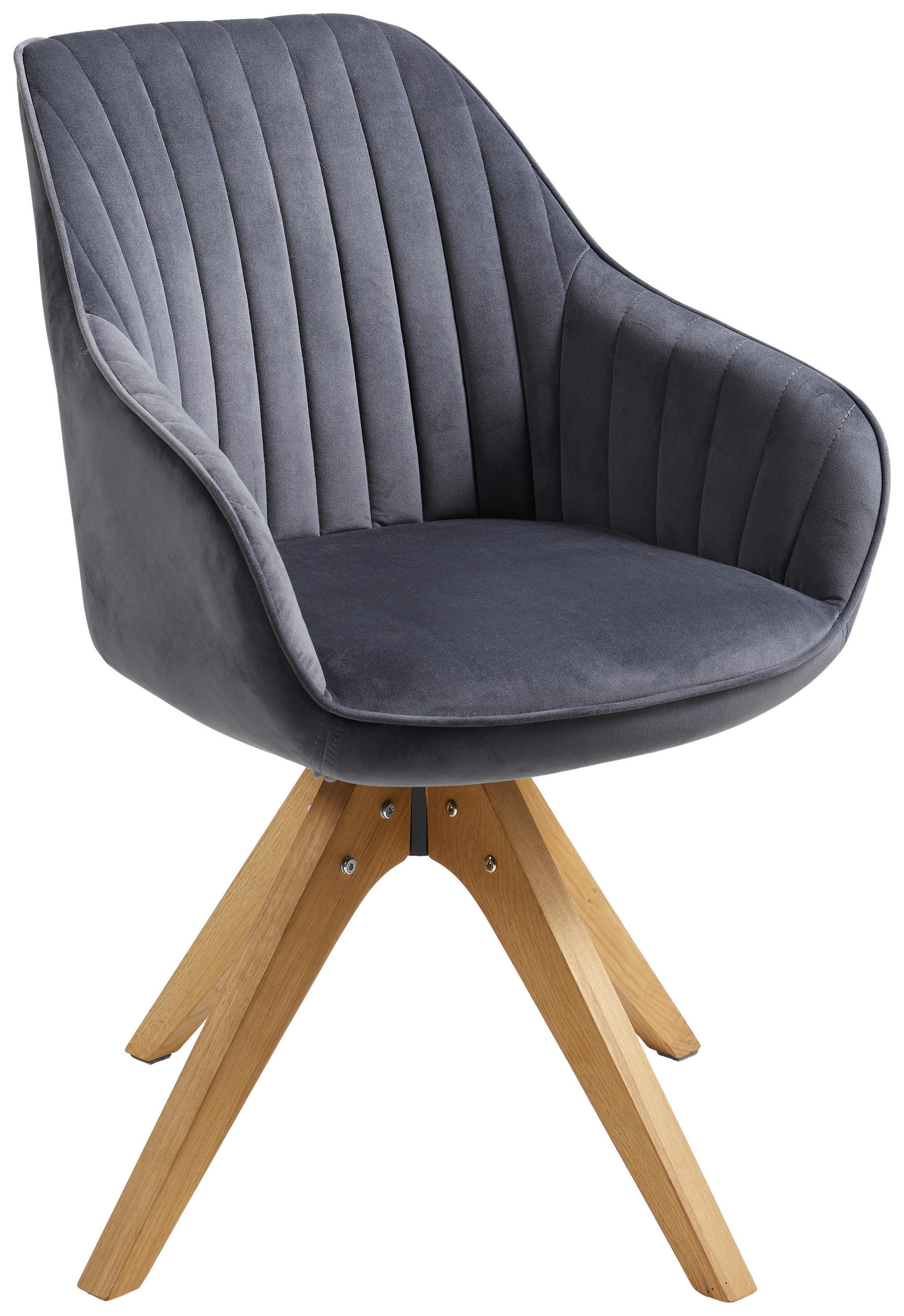 SCAUN CU BRAȚE in negru, gri închis  - gri închis/negru, Lifestyle, lemn/textil (60/83/50/65cm) - Hom`in