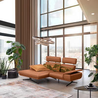 ECKSOFA in Echtleder Cognac  152/239 cm  - Cognac/Beige, Design, Leder/Metall (152/239cm) - Koinor