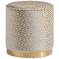 TABURETKA, kov, textil, kompozitné drevo, 40/42/40 cm - biela/béžová, Design, kov/kompozitné drevo (40/42/40cm) - MID.YOU