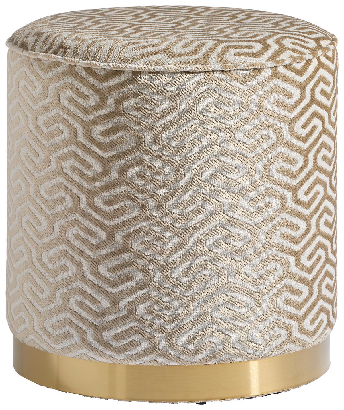 TABURETKA, kov, textil, kompozitné drevo, 40/42/40 cm - biela/béžová, Design, kov/kompozitné drevo (40/42/40cm) - MID.YOU