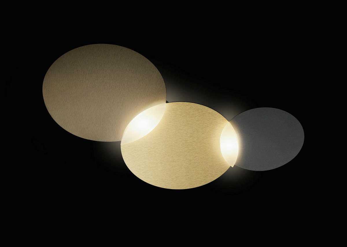 LED-WANDLEUCHTE 55,7/42/6,8 cm   - Messingfarben/Bronzefarben, Design, Metall (55,7/42/6,8cm) - Grossmann