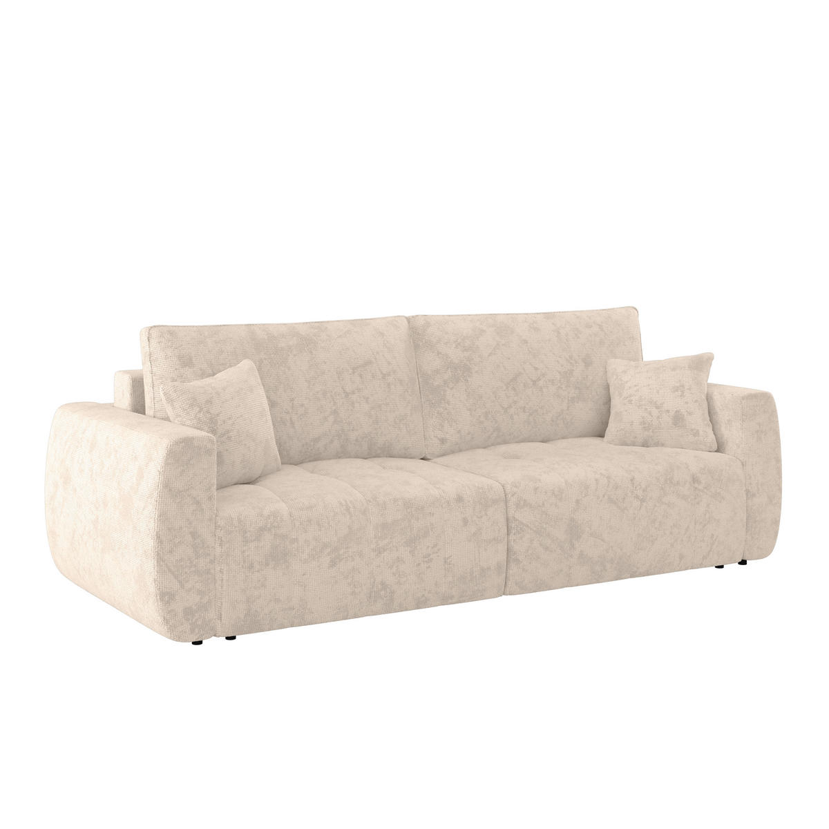SCHLAFSOFA  mit Bettkasten erhältlich, Stoffauswahl, Liegefunktion, Schlafen auf Sitzhöhe, Bettfunktion erhältlich, Rücken echt, Armteil links, Armteil rechts Webstoff Weiß  - Schwarz/Weiß, MODERN, Holz/Textil (245/74-90/104cm) - MID.YOU