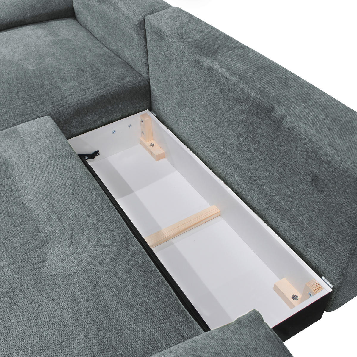 ECKSOFA in Webstoff Grau  192/260 cm  - Schwarz/Grau, Design, Textil/Metall (192/260cm) - MID.YOU