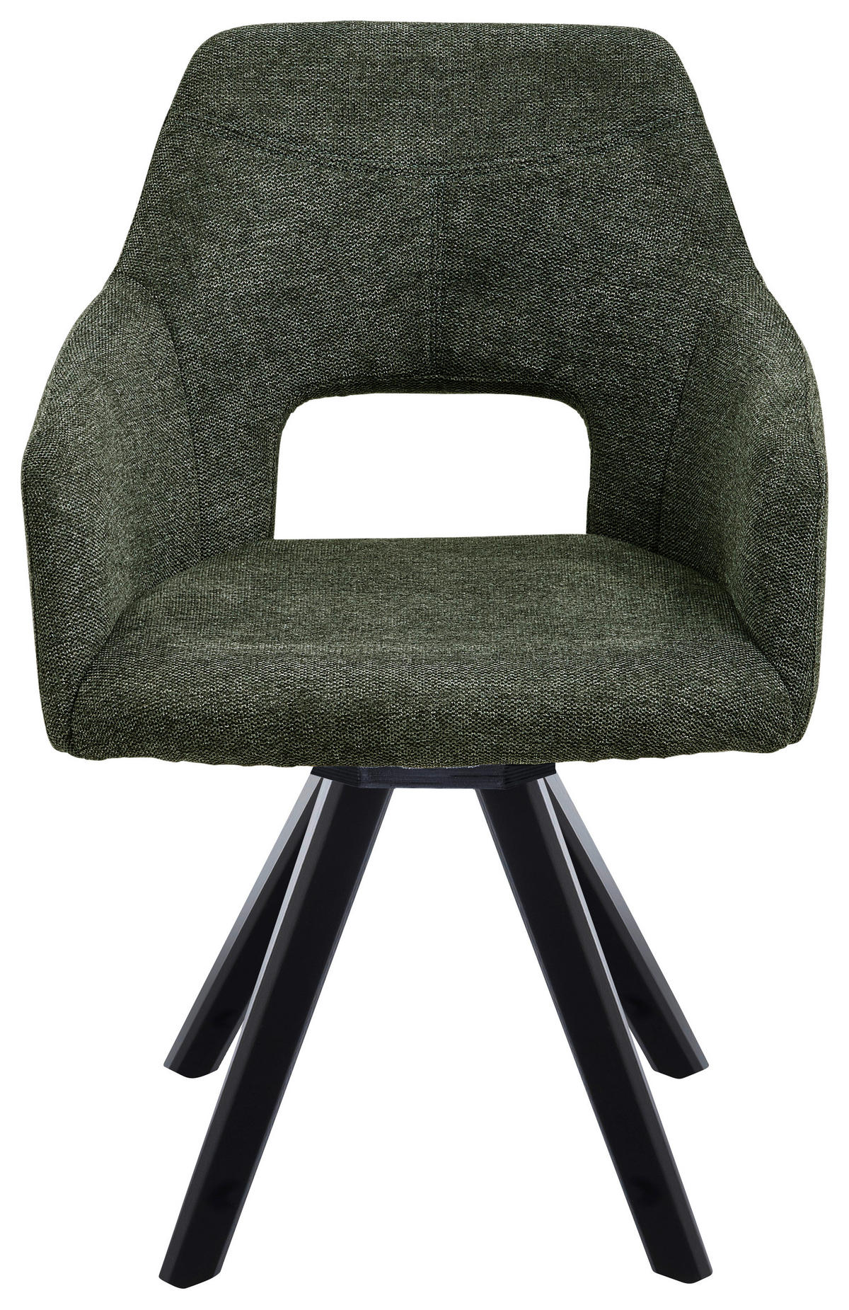 ARMLEHNSTUHL  in Mikrofaser  - Schwarz/Olivgrün, Design, Holz/Textil (57/84/57cm) - Voleo