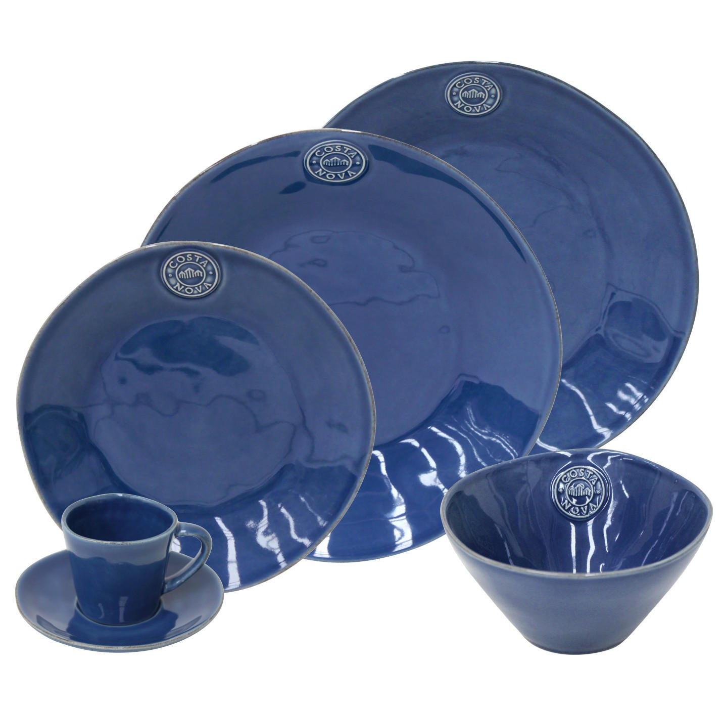 KOMBISERVICE Blau Nova 30-teilig 6 Personen  - Blau, Basics, Keramik - Costa Nova