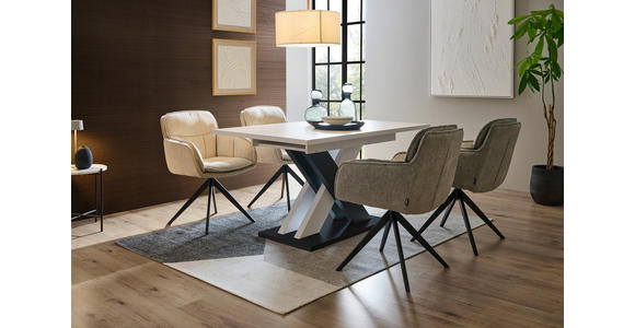 ESSTISCH in Holzwerkstoff 140-180/90/76 cm - Schwarz/Weiß, MODERN, Holzwerkstoff (140-180/90/76cm) - Carryhome