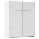 SCHWEBETÜRENSCHRANK  in Weiß  - Alufarben/Weiß, KONVENTIONELL, Holzwerkstoff/Metall (201/223/68cm) - Novel