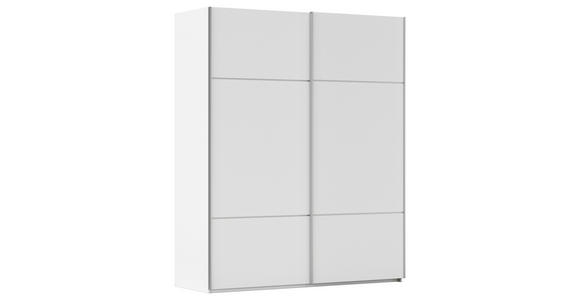SCHWEBETÜRENSCHRANK  in Weiß  - Alufarben/Weiß, KONVENTIONELL, Holzwerkstoff/Metall (201/223/68cm) - Novel