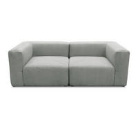 2-SITZER-SOFA Cord, Mikrofaser Hellgrau  - Hellgrau/Schwarz, Design, Kunststoff/Textil (216/69/108cm) - MID.YOU