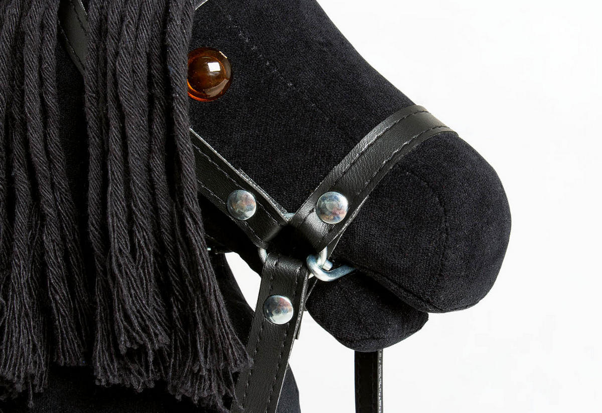 STECKENPFERD SPIRIT  - Schwarz/Naturfarben, Basics, Textil (24/65/12cm) - Pinolino