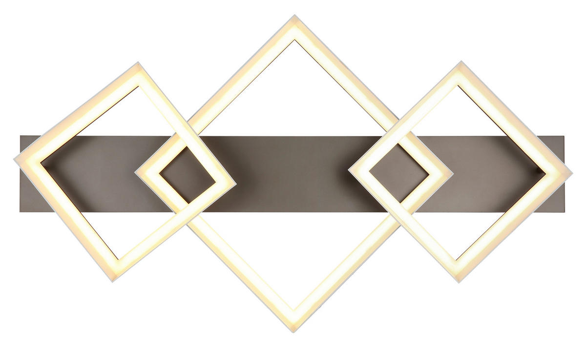 LED-DECKENLEUCHTE 85/49,5/12 cm   - Braun/Weiß, Design, Kunststoff/Metall (85/49,5/12cm) - Globo