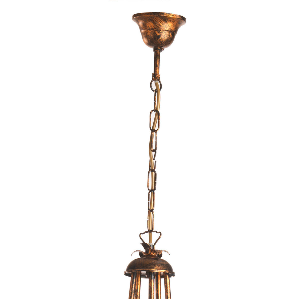 KRONLEUCHTER 80/90 cm   - Bronzefarben, KONVENTIONELL, Glas/Metall (80/90cm)