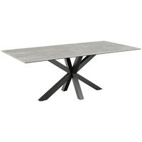 ESSTISCH in Keramik 200/100/75,5 cm  - Schwarz/Grau, Design, Keramik/Metall (200/100/75,5cm) - MID.YOU