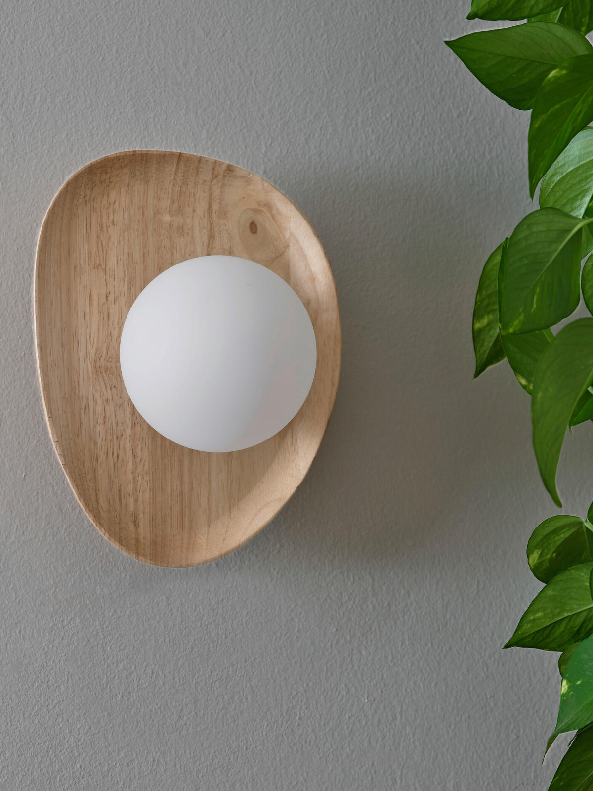 WANDLEUCHTE 20/13,5/26 cm   - Naturfarben, Basics, Glas/Holz (20/13,5/26cm) - Osram