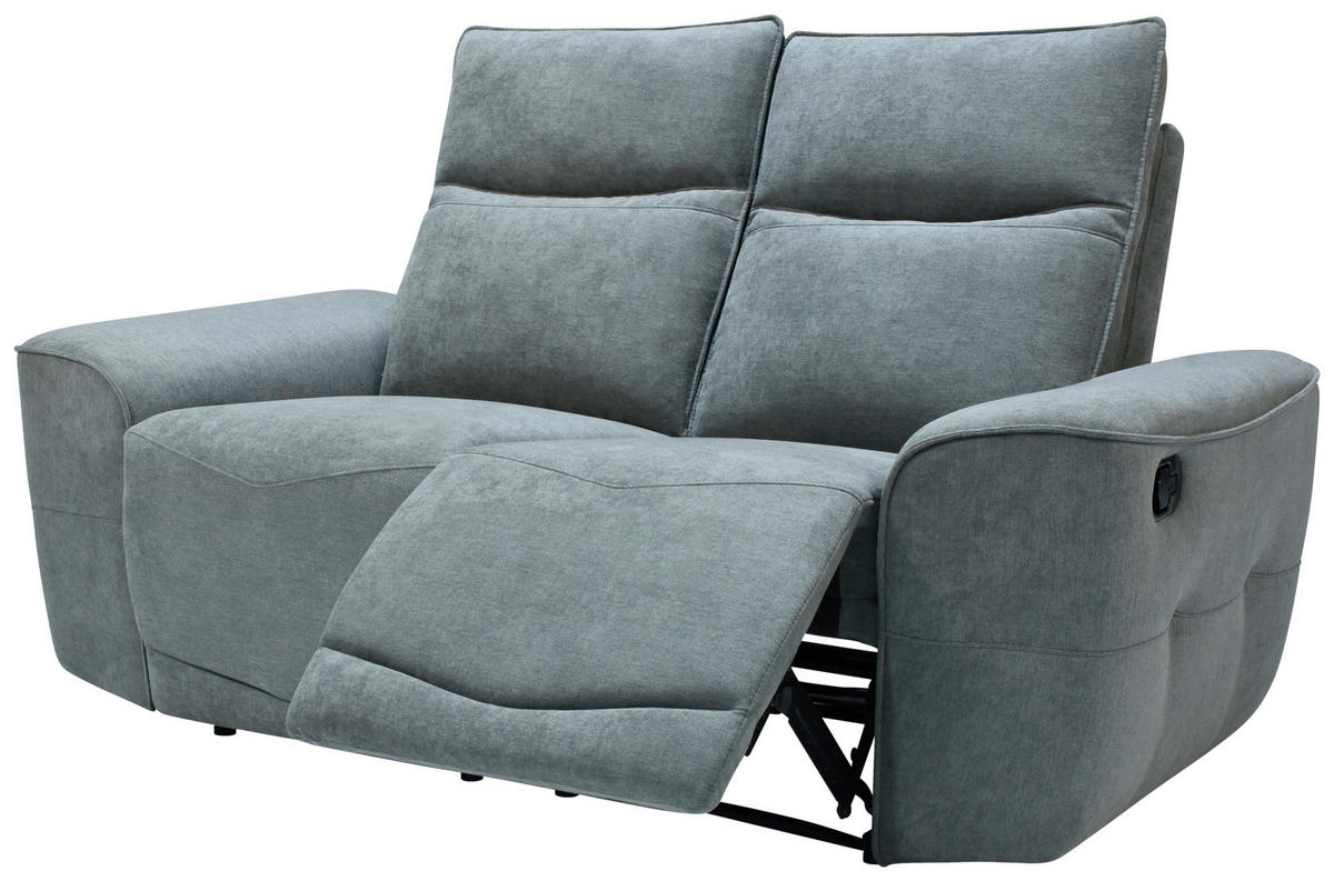 KÉTÜLÉSES KANAPÉ fém, műanyag, textil, faalapú anyag szürke  - fekete/szürke, Konventionell, műanyag/faalapú anyag (170cm) - Celina Home