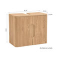 WASCHBECKENUNTERSCHRANK 61/53/35 cm  - Wildeiche, KONVENTIONELL, Holzwerkstoff (61/53/35cm) - Xora