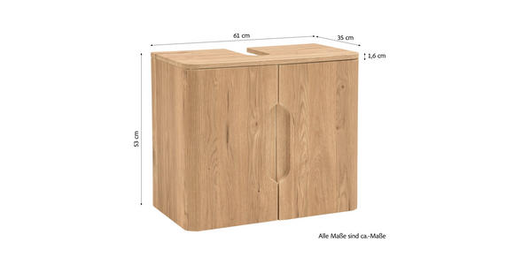 WASCHBECKENUNTERSCHRANK 61/53/35 cm  - Wildeiche, KONVENTIONELL, Holzwerkstoff (61/53/35cm) - Xora