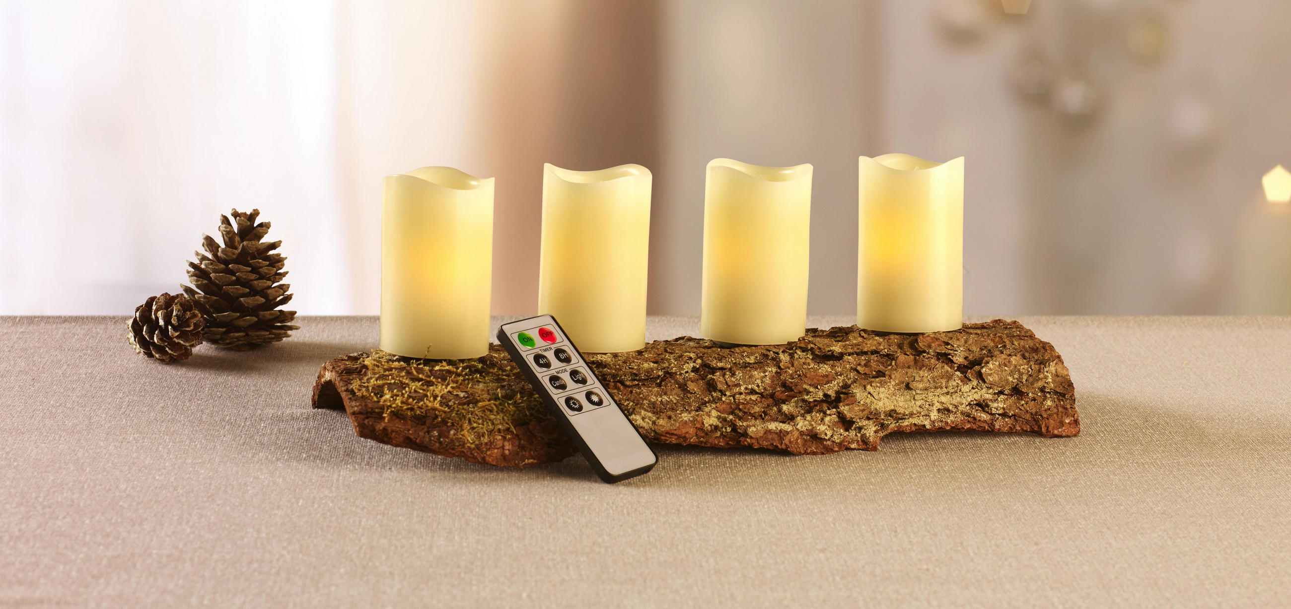 LED GYERTYA 5/8 cm  - krémszínű/fehér, Konventionell, műanyag/természetes anyagok (5/8cm) - X-Mas