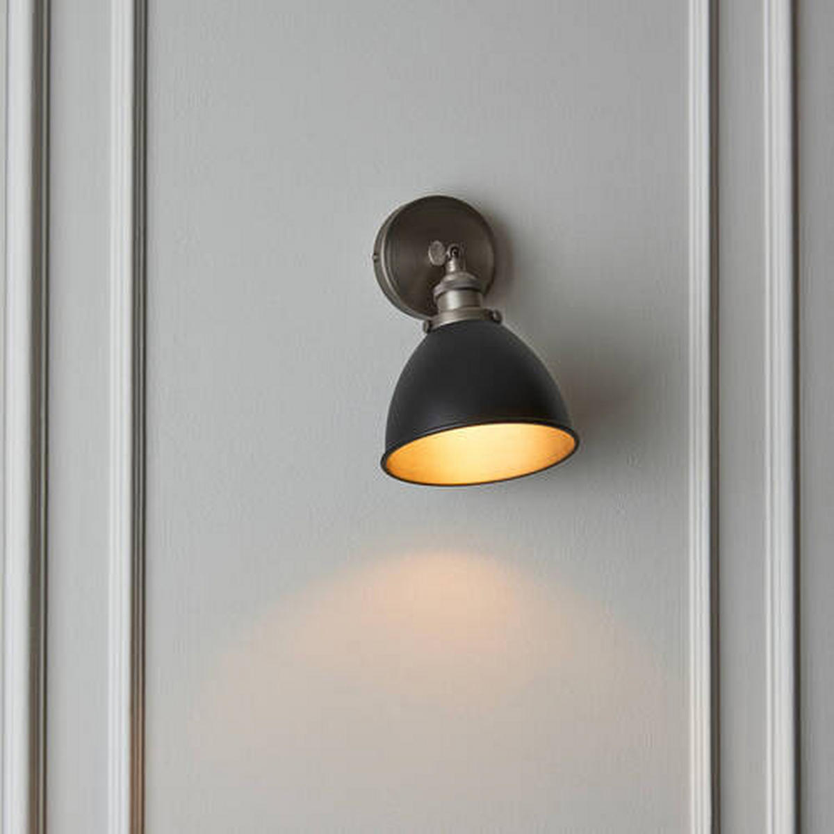 WANDLEUCHTE Endon Franklin 15/22.5/23 cm   - Zinkfarben/Schwarz, Basics, Metall (15/22.5/23cm) - ENDON