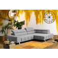ECKSOFA  in Webstoff Hellgrau  295/201 cm  - Dunkelgrau/Silberfarben, Design, Textil/Metall (295/201cm) - Hom`in