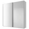 SCHWEBETÜRENSCHRANK 200/222/68 cm 2-türig Weiß  - Chromfarben/Weiß, Basics, Glas/Holzwerkstoff (200/222/68cm) - Moderano