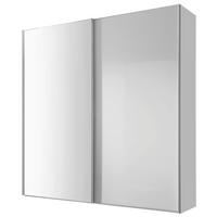 SCHWEBETÜRENSCHRANK in Weiss  - Chromfarben/Weiss, Basics, Glas/Holzwerkstoff (225/222/68cm) - Moderano