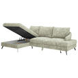 ECKSOFA in Webstoff Hellgrün  - Schwarz/Hellgrün, KONVENTIONELL, Textil/Metall (183/293cm) - Carryhome