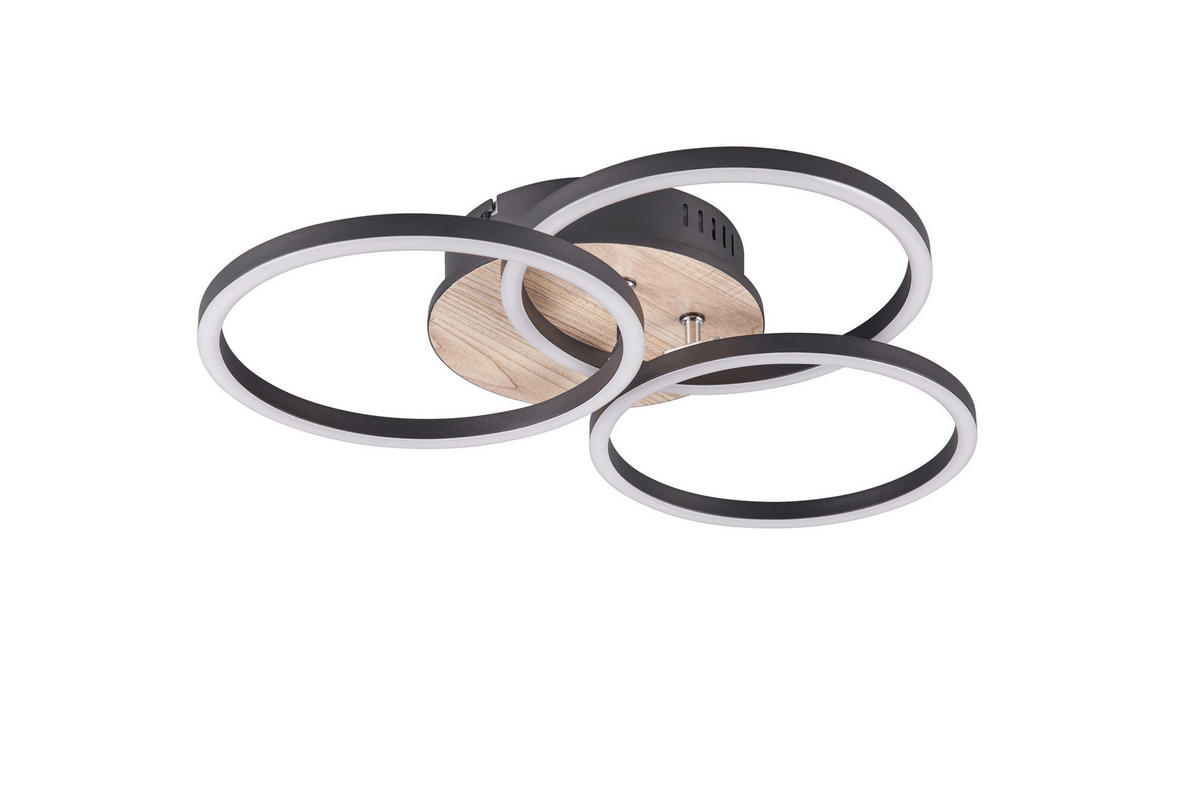 LED-DECKENLEUCHTE 44/9,5 cm   - Braun, Design, Kunststoff (44/9,5cm)