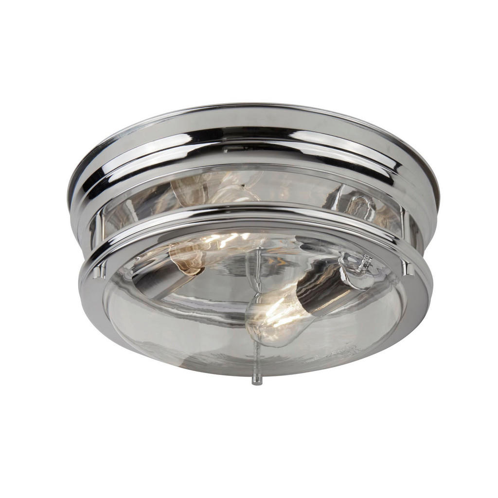 Thumbnail - Searchlight Badezimmer-Deckenleuchte Glascow, Chrom, Metall, Glas, rund,rund, 14.5 cm, Lampen & Leuchten, LED Beleuchtun...