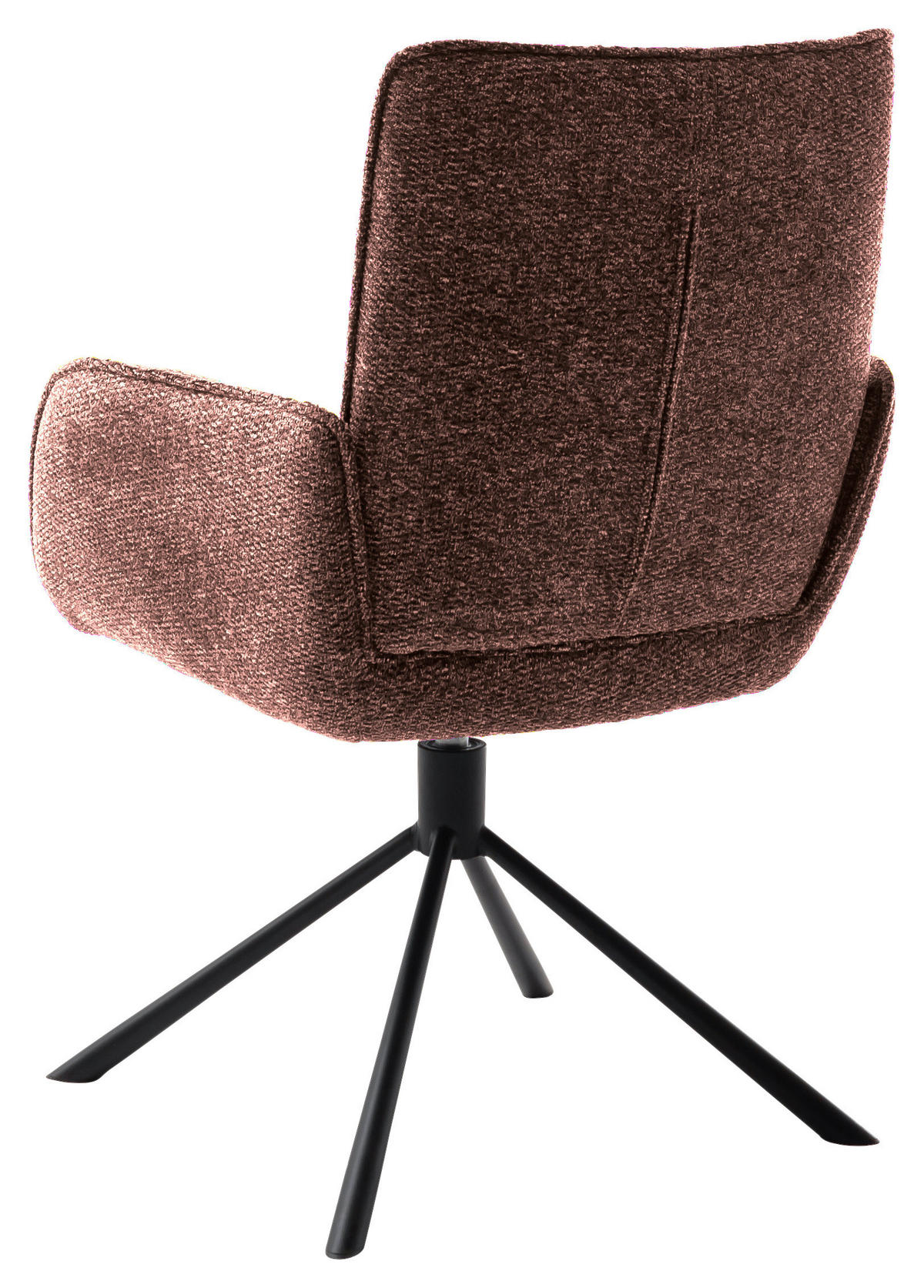 ARMLEHNSTUHL  Sitzfläche 360° drehbar, automatische Rückholfunktion Webstoff  Schwarz, Rotbraun  - Rotbraun/Schwarz, Design, Textil/Metall (62/92/65cm) - Novel