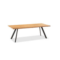 GARTENTISCH 260/95/76 cm  - Anthrazit/Teakfarben, Design, Holz/Metall (260/95/76cm)