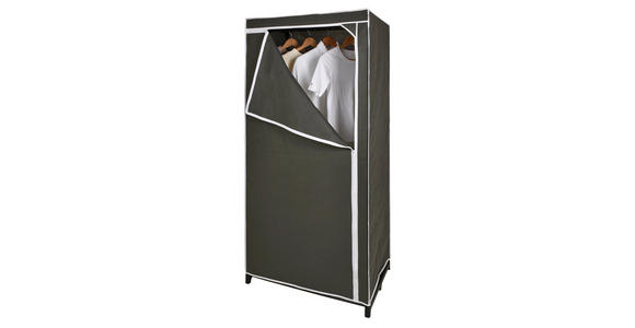 STOFFSCHRANK in Grau  - Grau, Basics, Kunststoff/Textil (75/160/50cm) - Carryhome