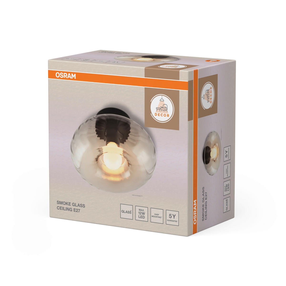 DECKENLEUCHTE  28/17,6 cm    - Schwarz, Design, Glas/Metall (28/17,6cm) - Osram
