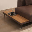 ECKSOFA in Echtleder Dunkelbraun  201/304 cm  - Dunkelbraun/Schwarz, Design, Leder/Metall (201/304cm) - Emilio Belluti