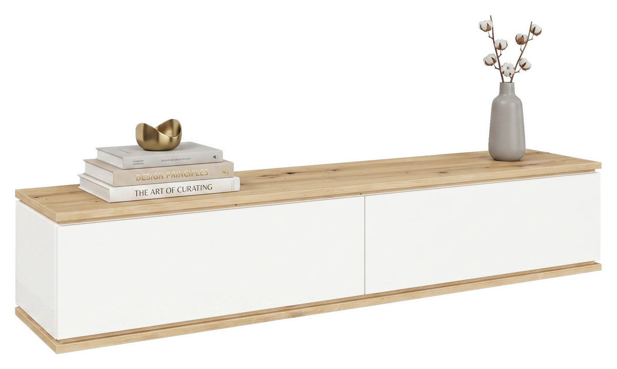 LOWBOARD  188/37/42 cm  hängend  - Weiß/Eiche Artisan, KONVENTIONELL, Holzwerkstoff (188/37/42cm) - Xora
