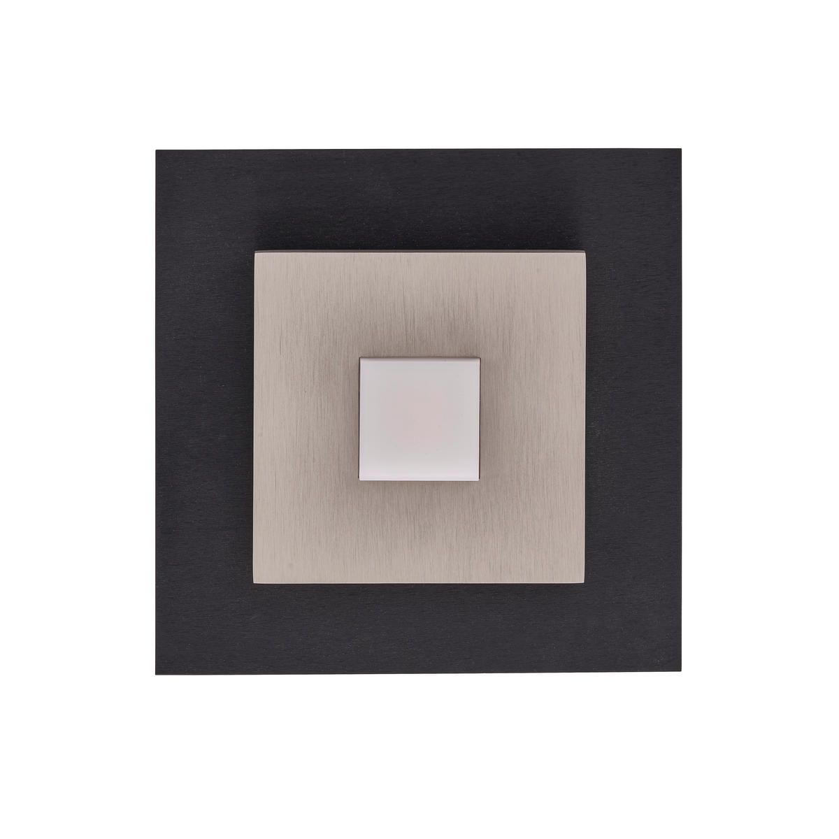LED-WANDLEUCHTE Plano 24/7/24 cm  - Schwarz/Alufarben, Design, Kunststoff/Metall (24/7/24cm) - Grossmann