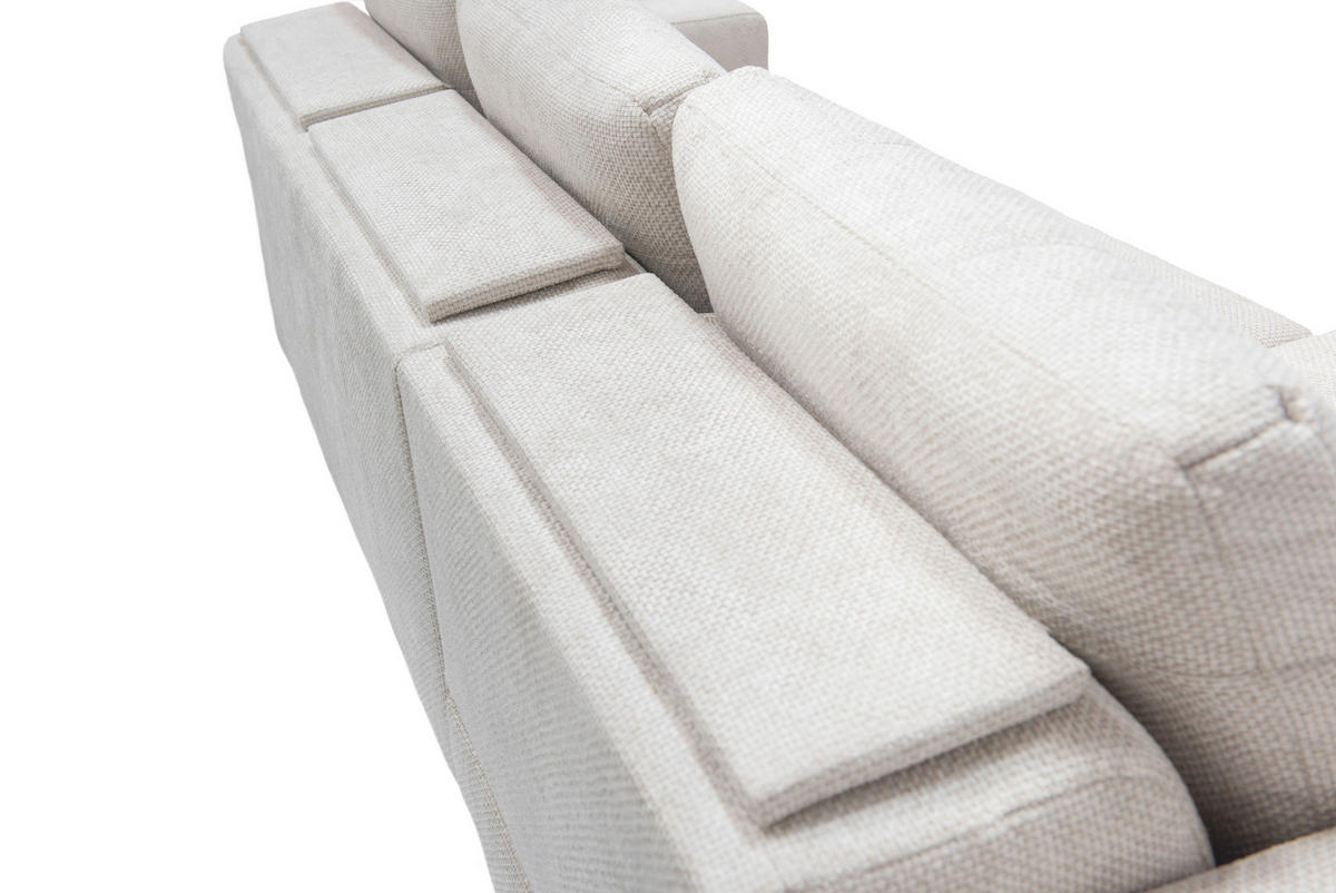 ECKSOFA in Struktur Beige  176/255 cm  - Beige/Schwarz, Design, Textil/Metall (176/255cm) - Livetastic