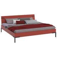 BETT 200/200 cm,  in Koralle, Rot  - Koralle/Rot, Design, Metall (200/200cm) - Xora