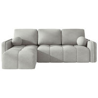 ECKSOFA  in Flachgewebe Hellgrau  - Hellgrau/Schwarz, MODERN, Kunststoff/Textil (142/240cm) - Carryhome