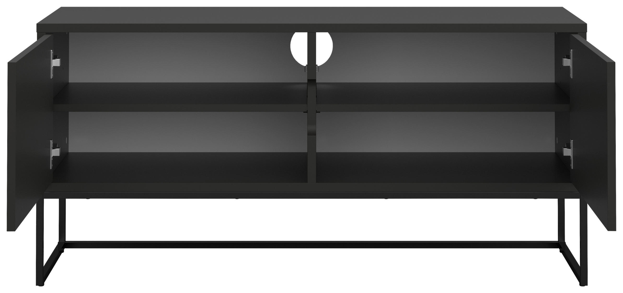 NÍZKÁ KOMODA, černá, 118/57/43 cm - černá, Design, kov/kompozitní dřevo (118/57/43cm)