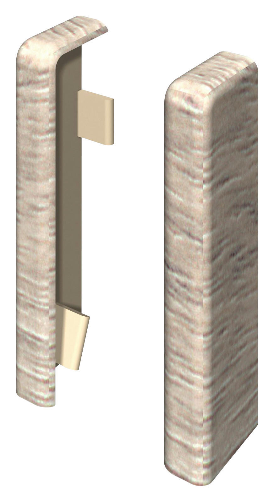 SOCKELLEISTENENDSTÜCK Grau, Eschefarben  - Eschefarben/Grau, KONVENTIONELL, Kunststoff (2.2/2.2/5.9cm) - Egger Holzwerkstoffe
