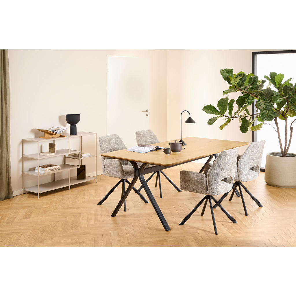 Thumbnail - Mid.you Armlehnstuhl, Grau, Metall, Textil, Füllung: Polyurethan (Pur), Sternfuß, 60x85x63 cm, Stühle